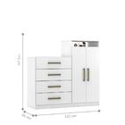 Comoda 2 Portas 4 Gavetas Nora Branco