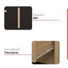 Cômoda 2 Portas 4 Gavetas Rodes Carvalho/preto