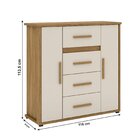 Cômoda 2 Portas 4 Gavetas Rodes Nature Off/white