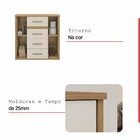 Cômoda 2 Portas 4 Gavetas Rodes Nature Off/white