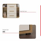 Cômoda 2 Portas 4 Gavetas Rodes Nature Off/white