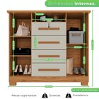 Cômoda 2 Portas 4 Gavetas Versales Cinamomo/off White