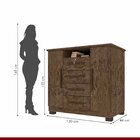 Cômoda 2 Portas 4 Gavetas Versales Imop Móveis Wengue Naturale