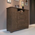 Cômoda 2 Portas 4 Gavetas Versales Imop Móveis Wengue Naturale