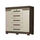 Cômoda 2 Portas 5 Gavetas 100% Mdf Coleus Espresso Móveis Caf