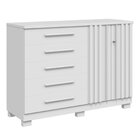 Cômoda 2 Portas 5 Gavetas Com Sapateira Mdf 136cm Gérbera Esp