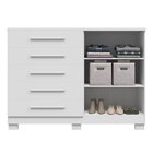Cômoda 2 Portas 5 Gavetas Com Sapateira Mdf 136cm Gérbera Esp