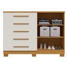 Cômoda 2 Portas 5 Gavetas Com Sapateira Mdf 136cm Gérbera Esp