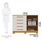 Cômoda 2 Portas 5 Gavetas Com Sapateira Mdf 136cm Gérbera Esp