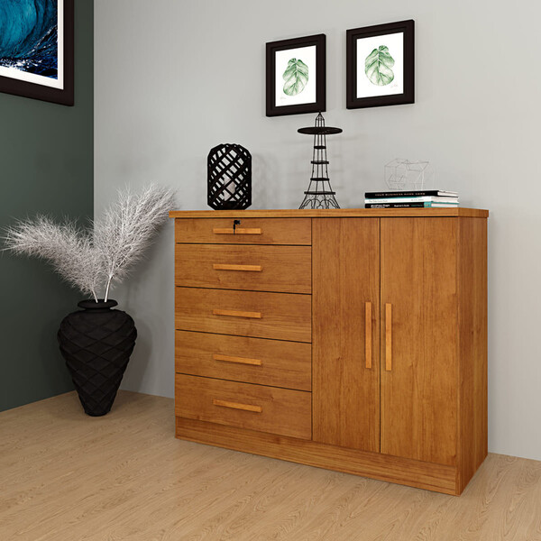 Cômoda 2 Portas 5 Gavetas - Istambul-cinamomo  - Tcil Móveis