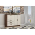 Cômoda 2 Portas 5 Gavetas Luanda Novo Horizonte Cacau Fendi