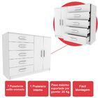 Cômoda 2 Portas 5 Gavetas Noruega 29100 Branco - Pnr Móveis