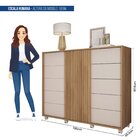 Cômoda 2 Portas 5 Gavetas Valença Buriti/off White