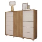 Cômoda 2 Portas 5 Gavetas Valença Buriti/off White