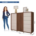 Cômoda 2 Portas 5 Gavetas Valença Havana/off White