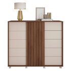 Cômoda 2 Portas 5 Gavetas Valença Havana/off White