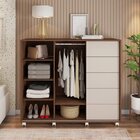 Cômoda 2 Portas 5 Gavetas Valença Havana/off White