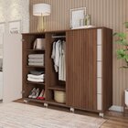 Cômoda 2 Portas 5 Gavetas Valença Havana/off White