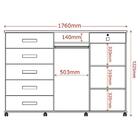 Cômoda 2 Portas 6 Gavetas Com Rodízios Max Off White/amêndoa