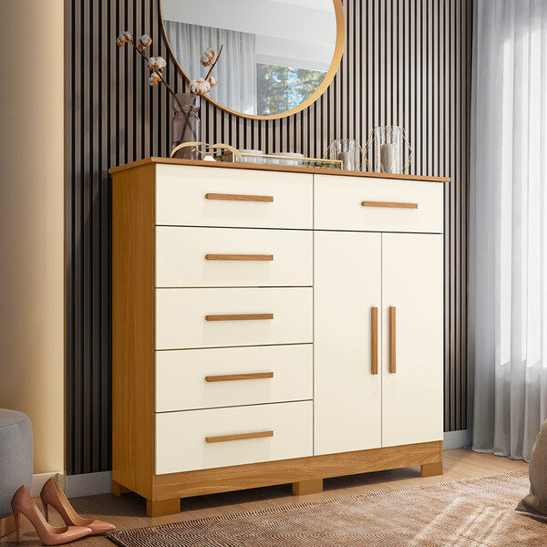 Cômoda 2 Portas 6 Gavetas New Xangai Albatroz