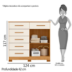 Cômoda 2 Portas 6 Gavetas New Xangai - Albatroz Móveis - Carv