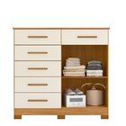 Cômoda 2 Portas 6 Gavetas New Xangai Albatroz Móveis Carvalho