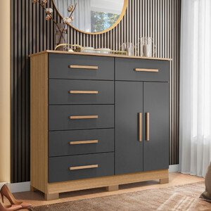 Cômoda 2 Portas 6 Gavetas Xangai Albatroz | Leroy Merlin