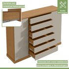 Cômoda 2 Portas 7 Gavetas 3 Prateleiras Vedra Amêndoa Clean/o
