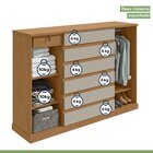 Cômoda 2 Portas 7 Gavetas 3 Prateleiras Vedra Amêndoa Clean/o