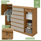 Cômoda 2 Portas 7 Gavetas 3 Prateleiras Vedra Amêndoa Clean/o