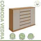 Cômoda 2 Portas 7 Gavetas 3 Prateleiras Vedra Amêndoa Clean/o