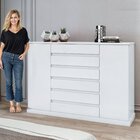 Cômoda 2 Portas 7 Gavetas 3 Prateleiras Vedra Branco