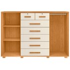 Cômoda 2 Portas 7 Gavetas Fontana Albatroz Cinamomo / Off Whi