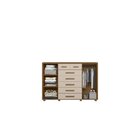 Cômoda 2 Portas 7 Gavetas Fontana Jatobá/fendi Metallic