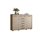 Cômoda 2 Portas 7 Gavetas Fontana Jatobá/fendi Metallic