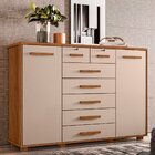 Cômoda 2 Portas 7 Gavetas Fontana Jatobá/fendi Metallic