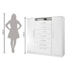 Cômoda 2 Portas 7 Gavetas Mega J&a Móveis Branco
