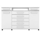 Cômoda 2 Portas 7 Gavetas Paris Espresso Móveis Branco