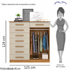 Cômoda 2 Portas 8 Gavetas New Verona - Albatroz Móveis - Carv