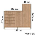 Comoda 2 Portas Com Cabideiro Co170 Fell