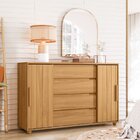 Cômoda 2 Portas Correr 4 Gavetas Evidenza  Cinamomo / Off Whi