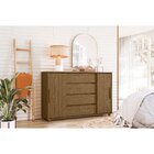 Cômoda 2 Portas Correr 4 Gavetas Evidenza Jatobá/fendi Metall