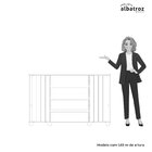 Cômoda 2 Portas Correr 4 Gavetas Evidenza Jatobá/fendi Metall