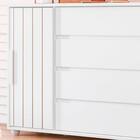 Cômoda 2 Portas De Correr 4 Gavetas Branco Nature Flex Evora