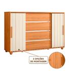 Cômoda 2 Portas De Correr 4 Gavetas Carvalho Grife Off White