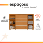 Cômoda 2 Portas De Correr Frisadas 4 Gavetas Flex Hera Madeir