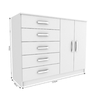 Cômoda 2 Portas E 5 Gavetas- Modelo Austin