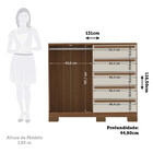 Cômoda 2 Portas E 5 Gavetas Com Pés Málaga Gold Santos Andirá