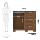 Cômoda 2 Portas E 5 Gavetas Com Pés Málaga Gold Santos Andirá