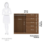 Cômoda 2 Portas E 5 Gavetas Málaga Gold Santos Andirá